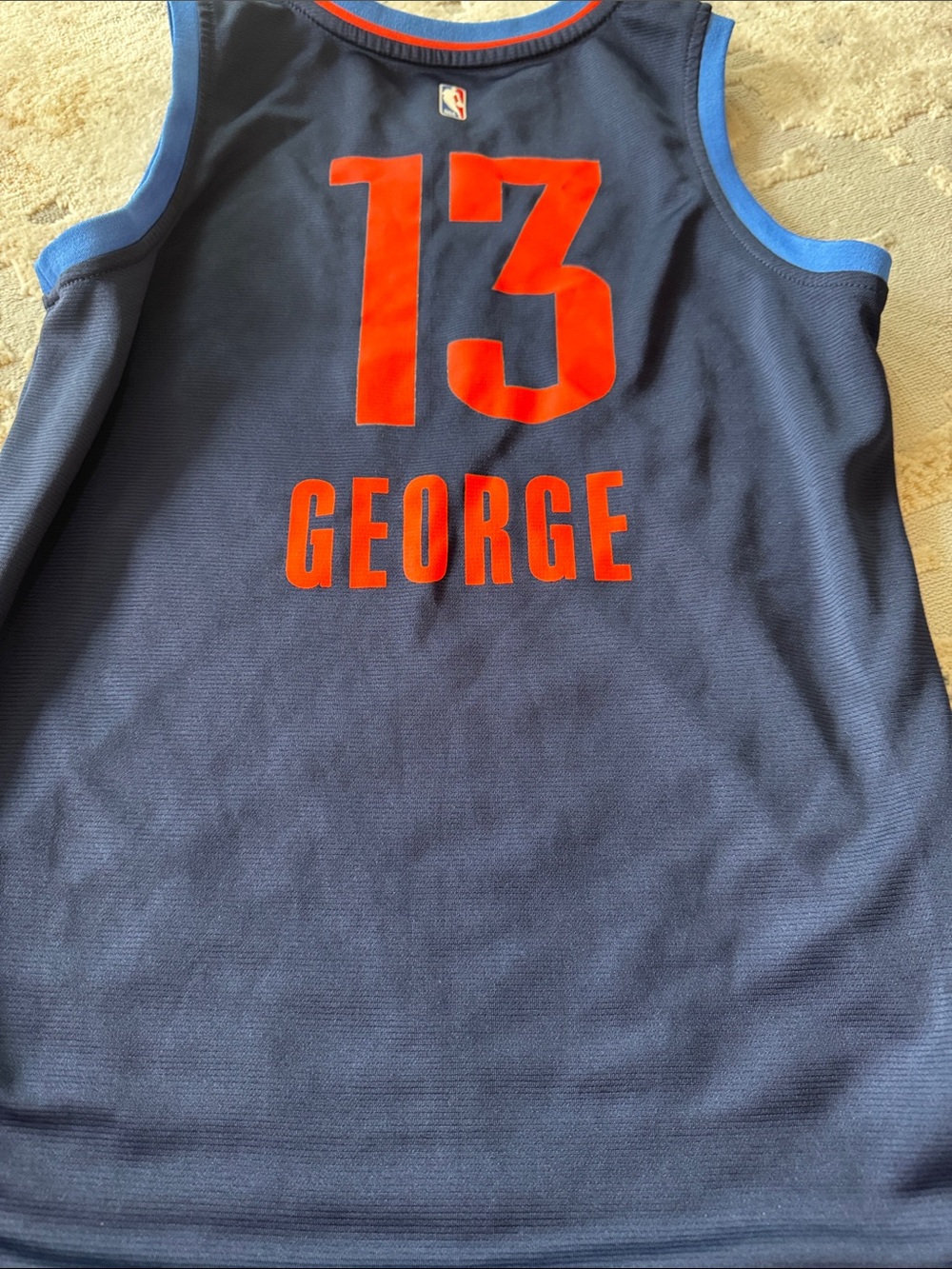 Paul George NBA basketball jersey OKC from pet free smoke free home